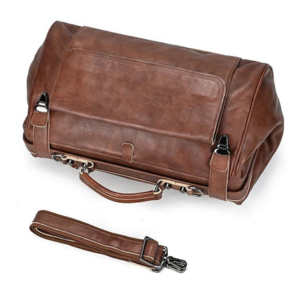 Newsbirds Genuine Leather Travel Duffle - 45cm