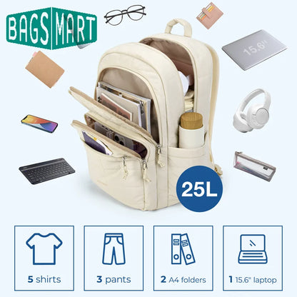 Women's Quilted Laptop Backpack - 15.6" Professional Bag