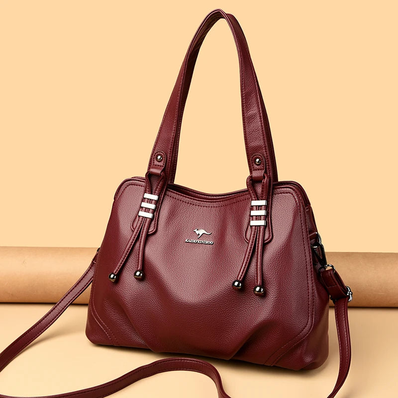 Women's Vintage Soft Leather Shoulder Bag – Large Capacity Handbag