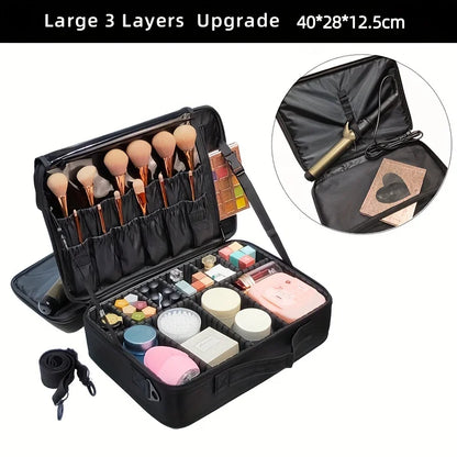 Professional Makeup Organizer Case – Large Travel Cosmetic Bag