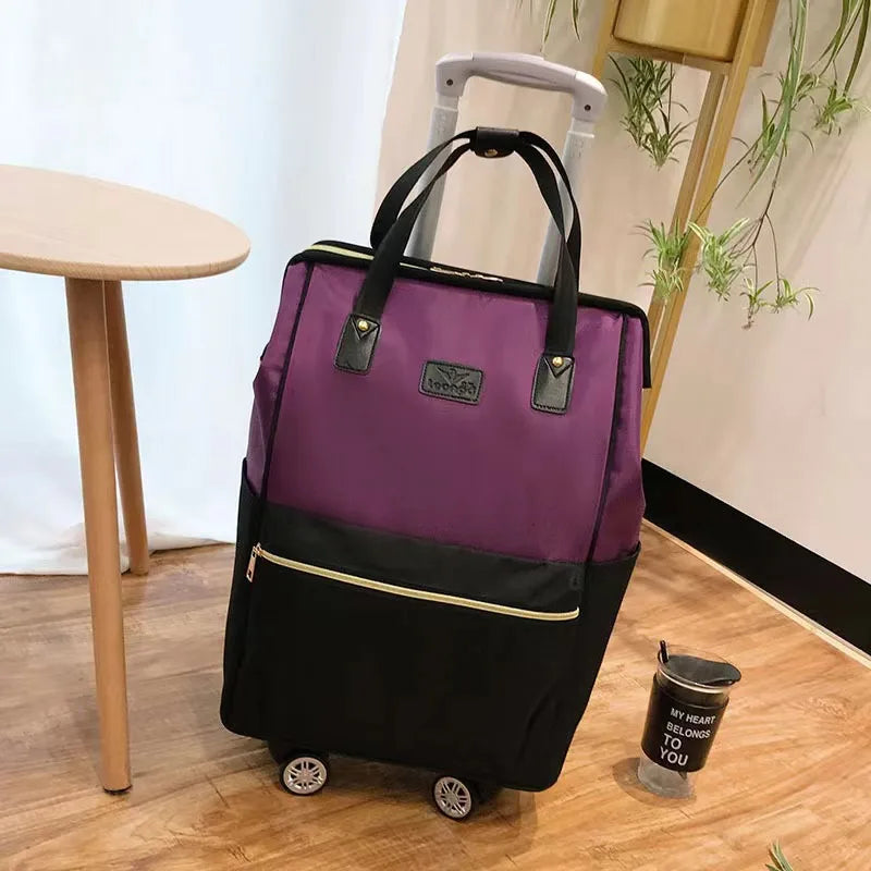 Rolling Travel Backpack with 4 Wheels - Convertible Trolley Bag
