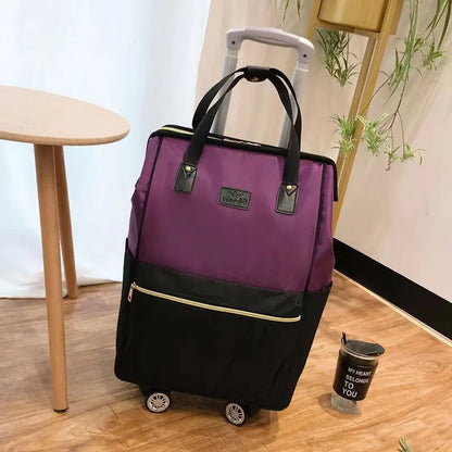 Rolling Travel Backpack with 4 Wheels - Convertible Trolley Bag