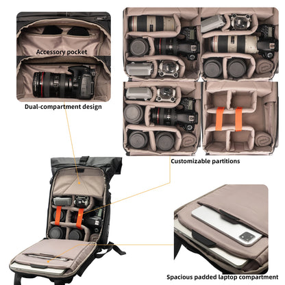 Camera Backpack - Waterproof Hard Shell for DSLR & Drones