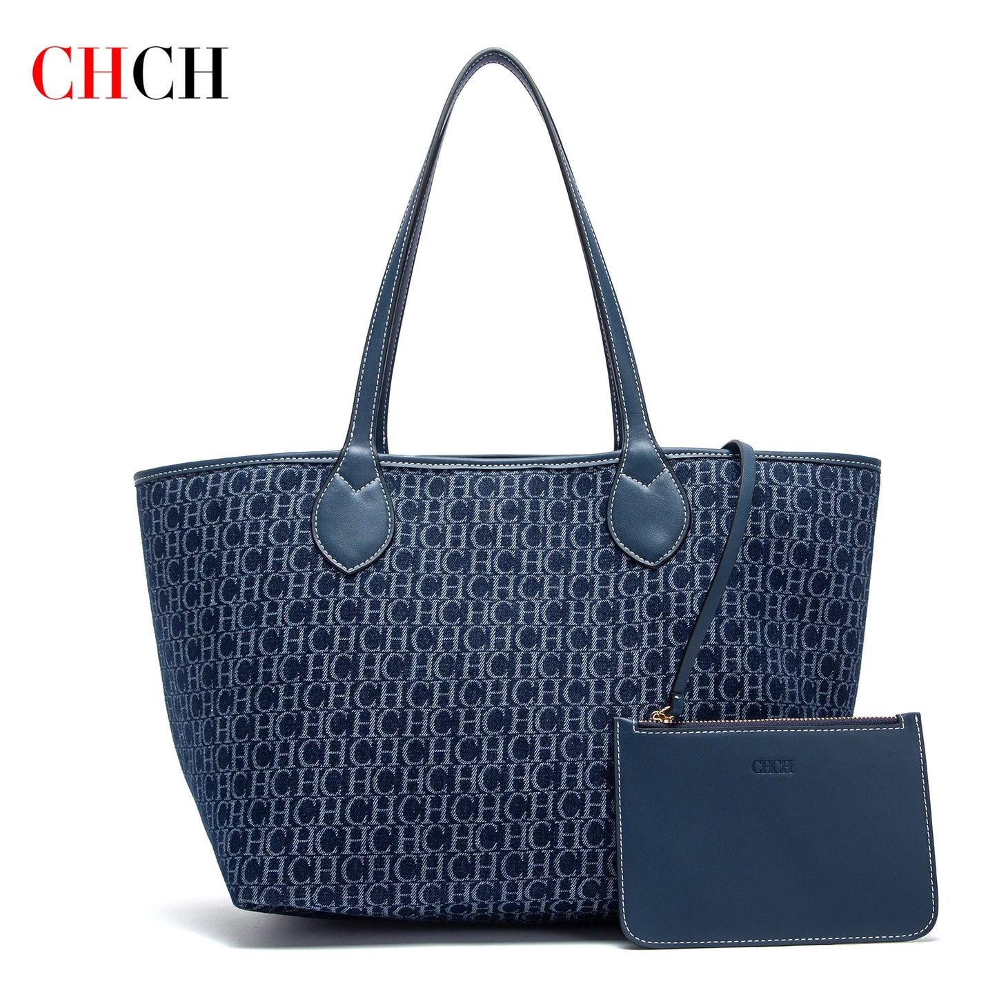 CHCH Women's Tote Bag with Matching Pouch - Large Capacity