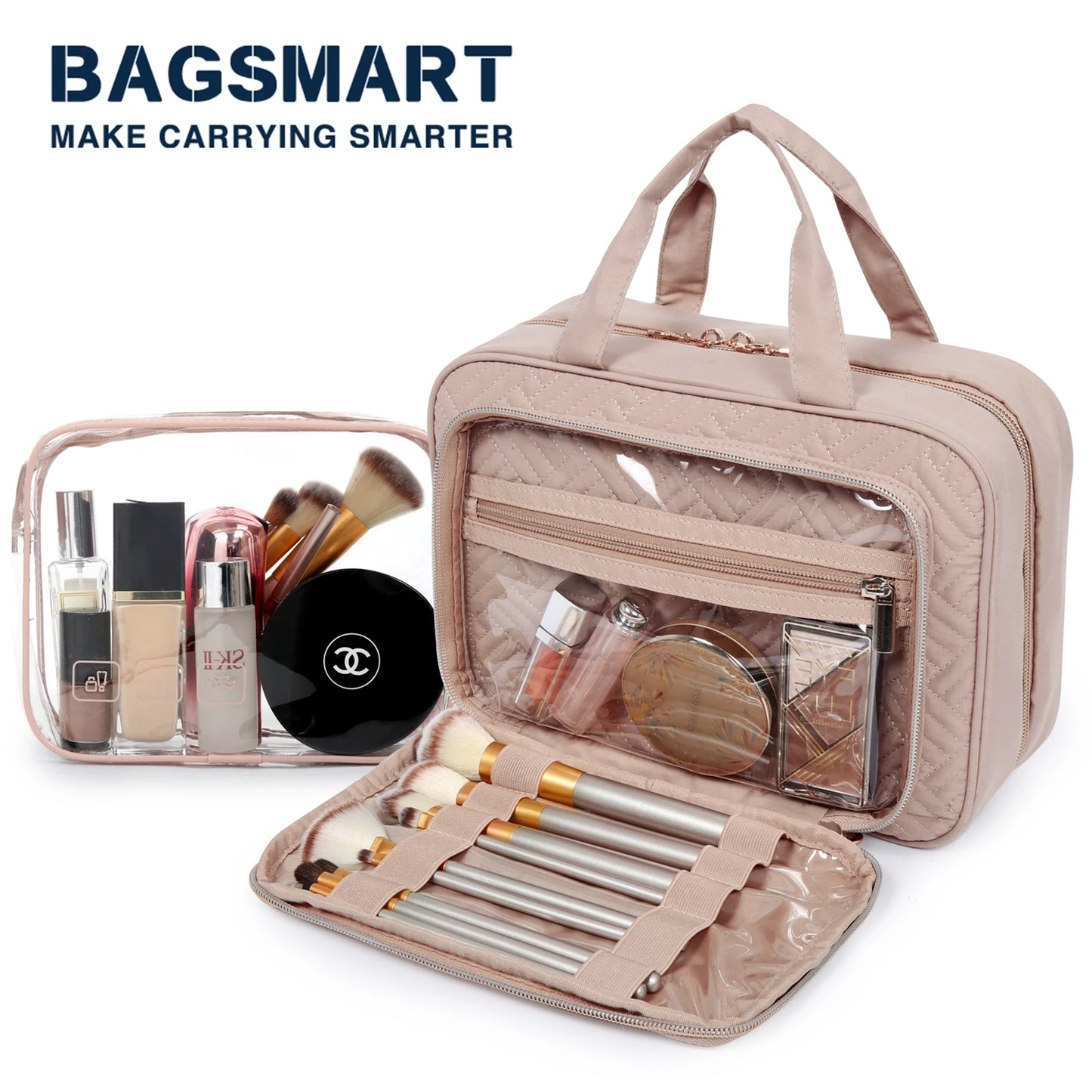 BAGSMART Waterproof Toiletry Bag – Large Travel Makeup Organizer