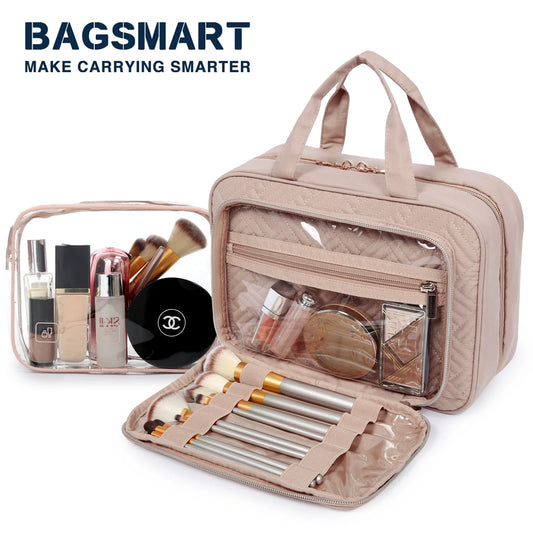 BAGSMART Waterproof Toiletry Bag – Large Travel Makeup Organizer