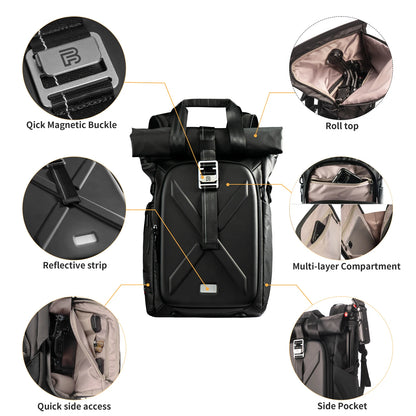 Camera Backpack - Waterproof Hard Shell for DSLR & Drones