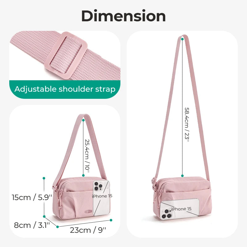 BAGSMART Multi-Pocket Crossbody Shoulder Bag - Hobo Style
