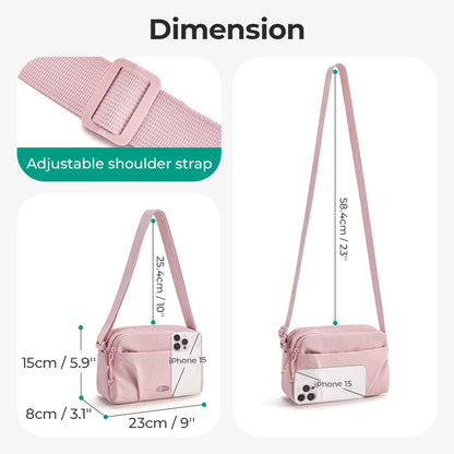 BAGSMART Multi-Pocket Crossbody Shoulder Bag - Hobo Style