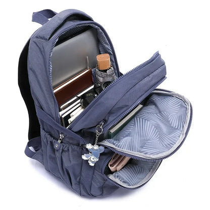 TEGAOTE Nylon A4 Waterproof Women Men School Backpack 15.6'' 14'' Laptop Lightweight Travel Bag Blue Green Black Red Pink M2303
