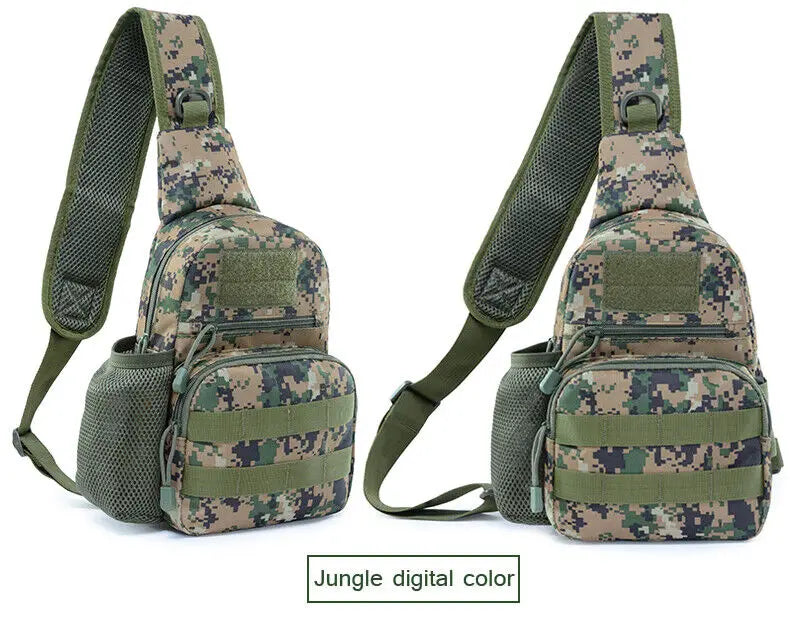 Tactical Sling Bag with Water Bottle Holder – Crossbody Chest Pack