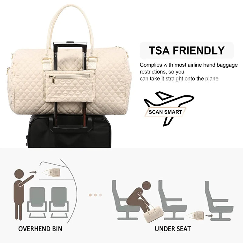 Weekender Travel Duffle Bag with Shoe Compartment