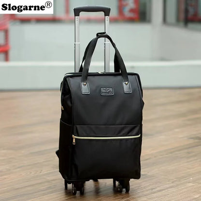 Rolling Travel Backpack with 4 Wheels - Convertible Trolley Bag