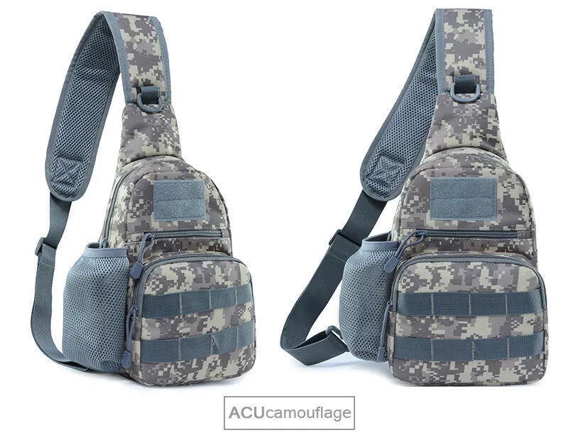 Tactical Sling Bag with Water Bottle Holder – Crossbody Chest Pack