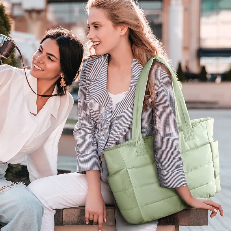 BAGSMART Puffer Tote Bag with Laptop Compartment 15.6" - 20L