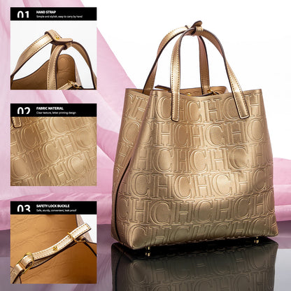CHCH Embossed Tote Bag - Large Capacity Business Handbag
