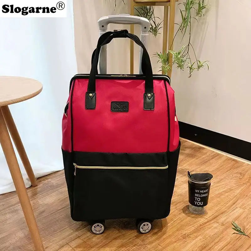 Rolling Travel Backpack with 4 Wheels - Convertible Trolley Bag