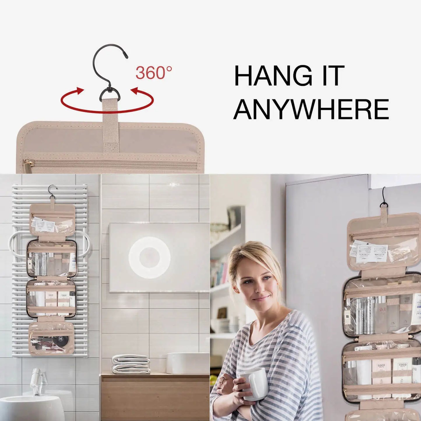BAGSMART Hanging Travel Waterproof Toiletry Organizer