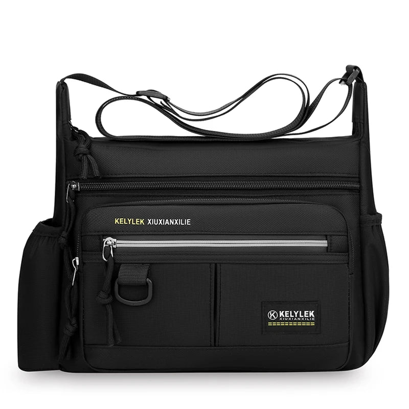 Large Capaci Men's Crossbody Bag Korean Sle Commuter Bag oulder Bag Casual Nylon Material Zipper Closure Faionable