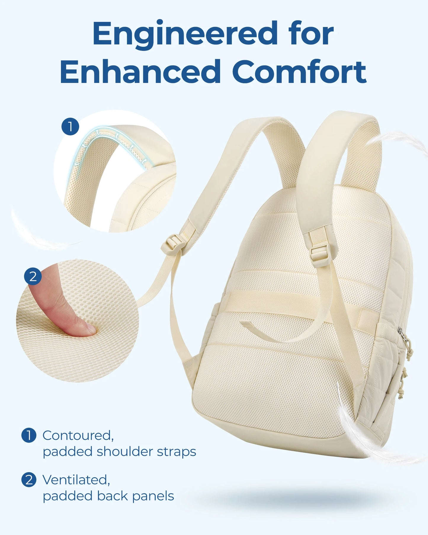 Women's Quilted Laptop Backpack - 15.6" Professional Bag