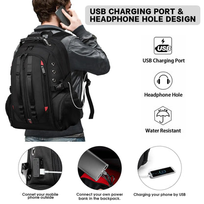 BANGE 40L Laptop Backpack - 17" with USB Charging Port