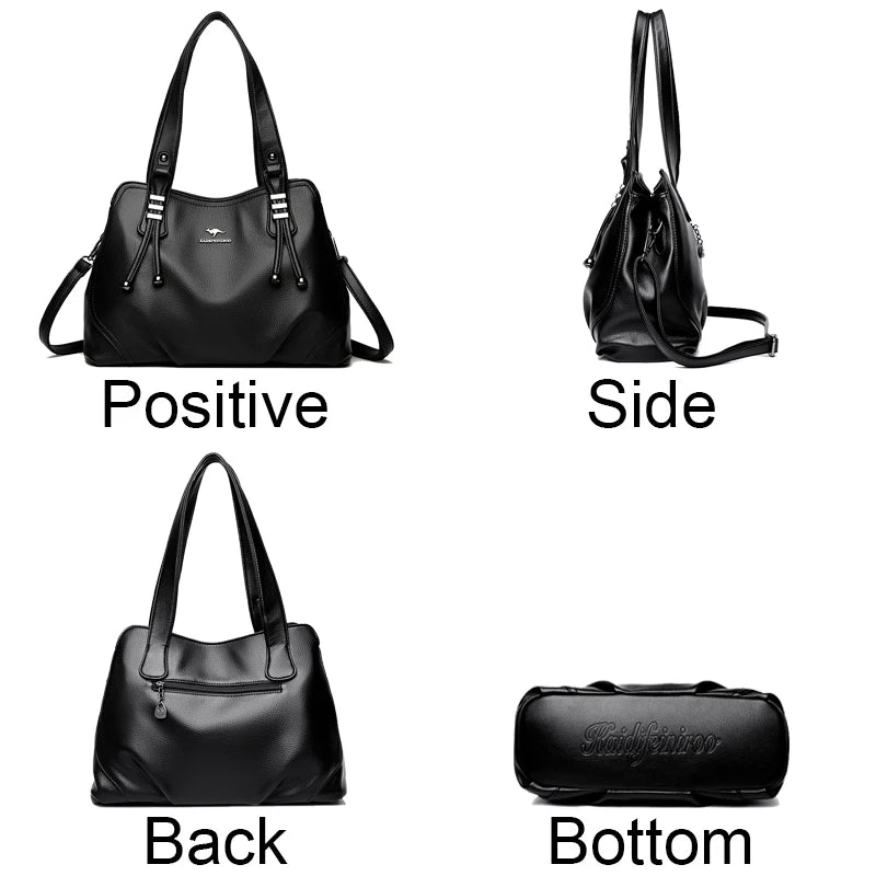 Women's Vintage Soft Leather Shoulder Bag – Large Capacity Handbag