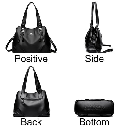 Women's Vintage Soft Leather Shoulder Bag – Large Capacity Handbag