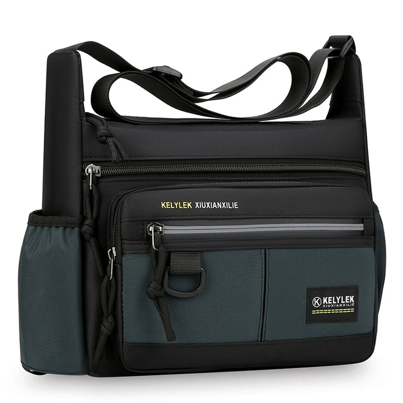 Large Capaci Men's Crossbody Bag Korean Sle Commuter Bag oulder Bag Casual Nylon Material Zipper Closure Faionable