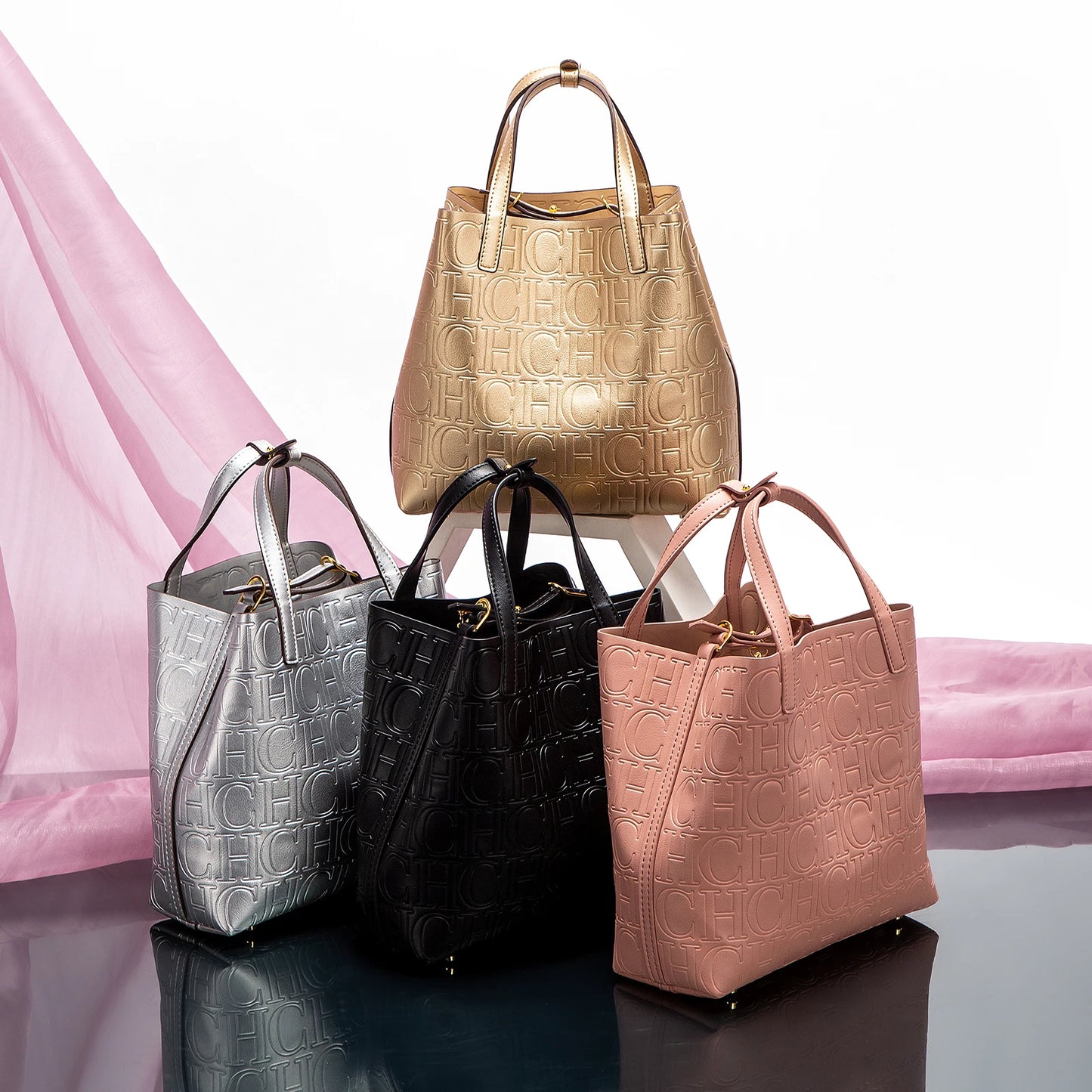 CHCH Embossed Tote Bag - Large Capacity Business Handbag