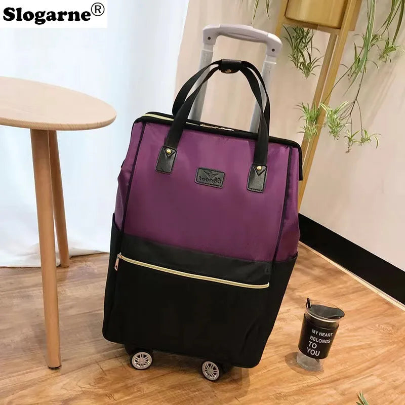 Rolling Travel Backpack with 4 Wheels - Convertible Trolley Bag
