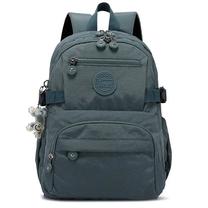 TEGAOTE Nylon A4 Waterproof Women Men School Backpack 15.6'' 14'' Laptop Lightweight Travel Bag Blue Green Black Red Pink M2303