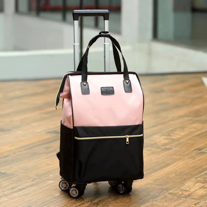 Rolling Travel Backpack with 4 Wheels - Convertible Trolley Bag