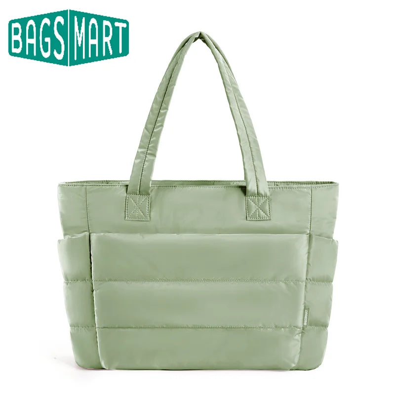 BAGSMART Puffer Tote Bag with Laptop Compartment 15.6" - 20L