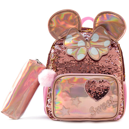 Meetbelity Mini Backpack for Girls Kindergarten Bag Sequins Kindergarten Primary School Bag