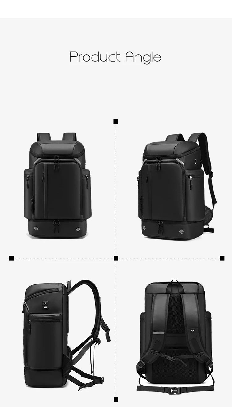 50L Travel Backpack with Shoe Compartment