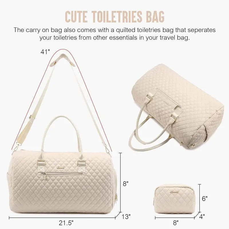 Weekender Travel Duffle Bag with Shoe Compartment