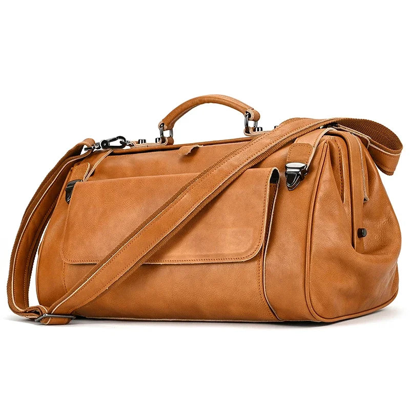 Newsbirds Genuine Leather Travel Duffle - 45cm