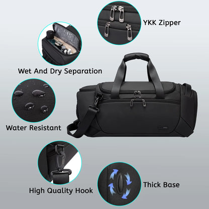 BANGE Waterproof Gym Bag with Wet & Dry Compartments