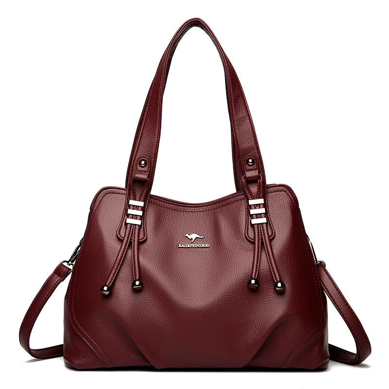 Women's Vintage Soft Leather Shoulder Bag – Large Capacity Handbag