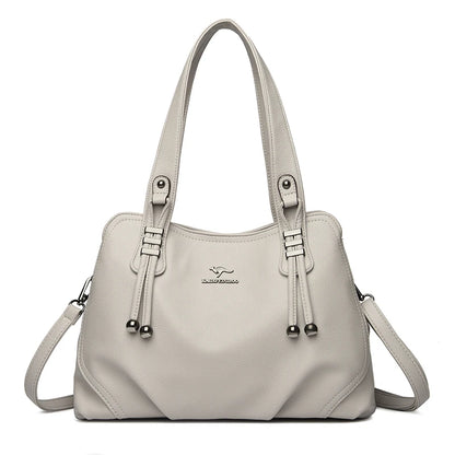 Women's Vintage Soft Leather Shoulder Bag – Large Capacity Handbag