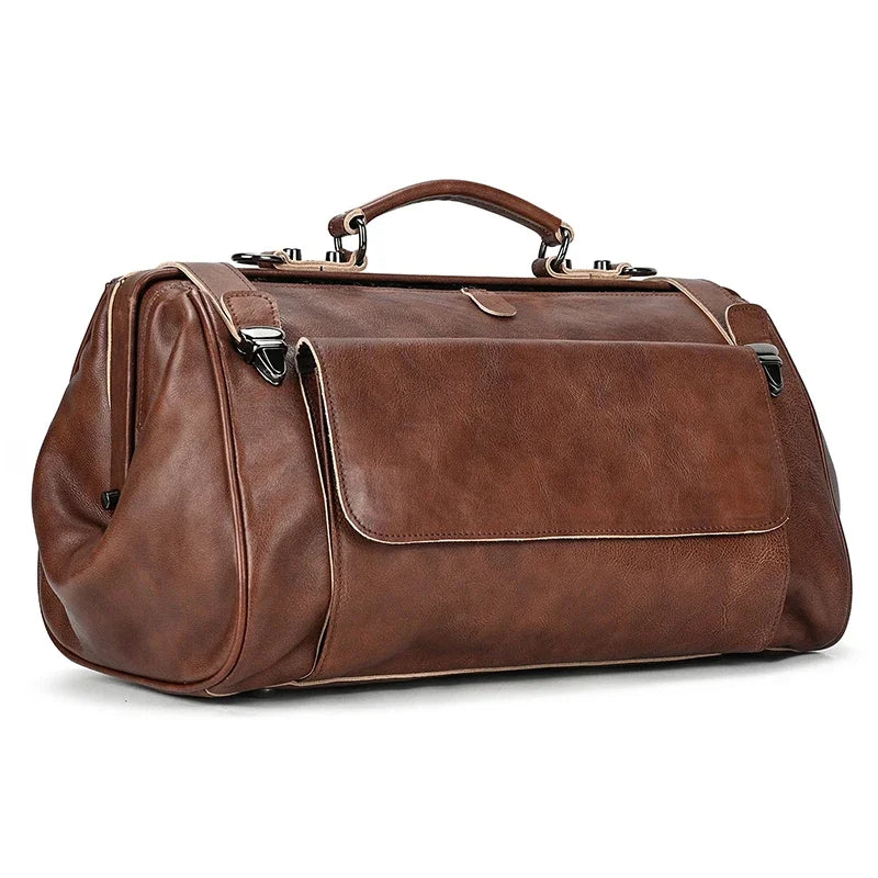 Newsbirds Genuine Leather Travel Duffle - 45cm
