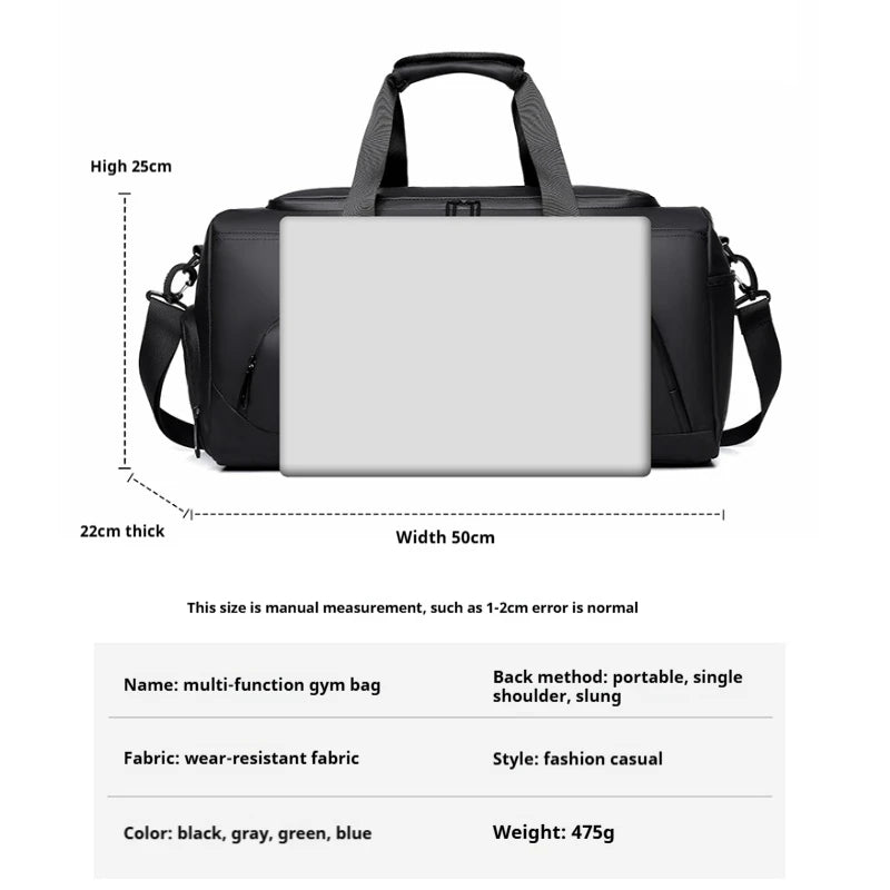 Large Capacity Gym Duffel Bag with Shoe Compartment