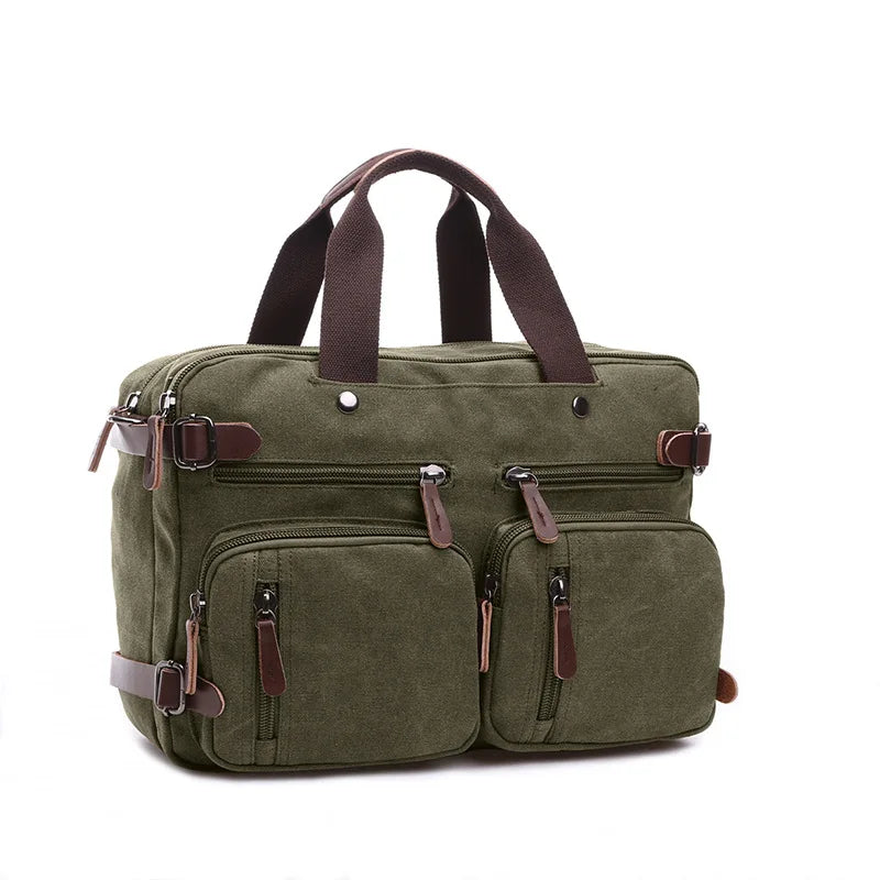 Canvas Briefcase for Men – Business Laptop Messenger Bag