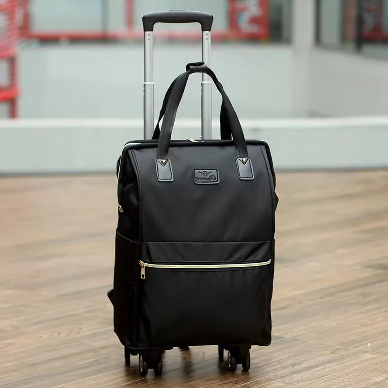 Rolling Travel Backpack with 4 Wheels - Convertible Trolley Bag