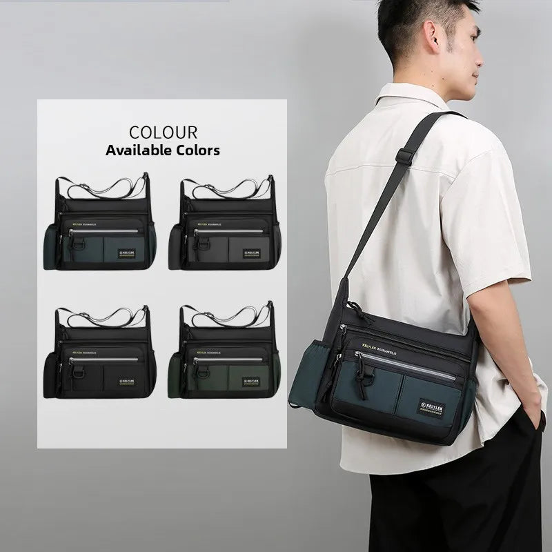 Large Capaci Men's Crossbody Bag Korean Sle Commuter Bag oulder Bag Casual Nylon Material Zipper Closure Faionable