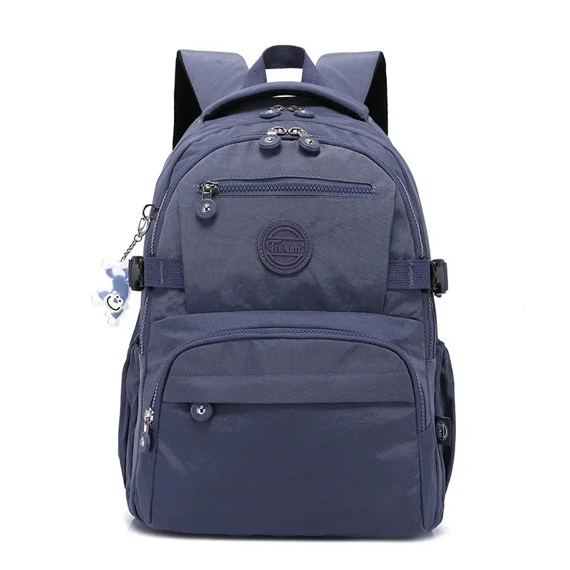 TEGAOTE Nylon A4 Waterproof Women Men School Backpack 15.6'' 14'' Laptop Lightweight Travel Bag Blue Green Black Red Pink M2303