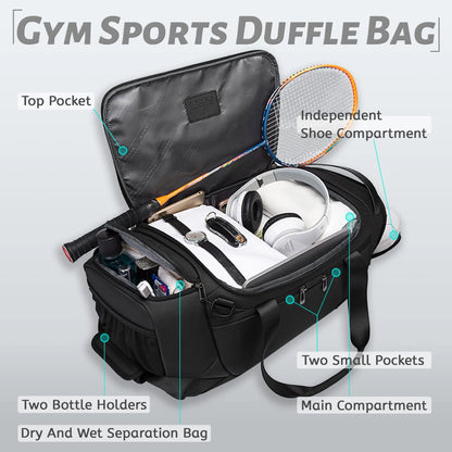 BANGE Waterproof Gym Bag with Wet & Dry Compartments