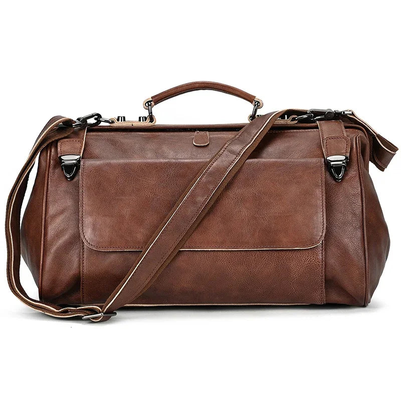Newsbirds Genuine Leather Travel Duffle - 45cm