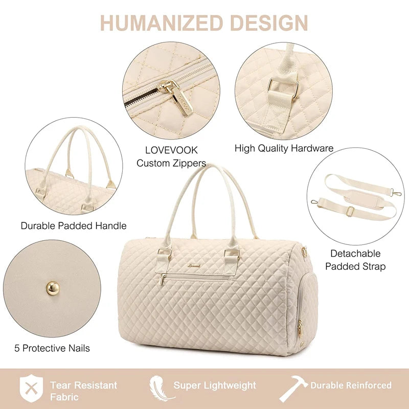 Weekender Travel Duffle Bag with Shoe Compartment