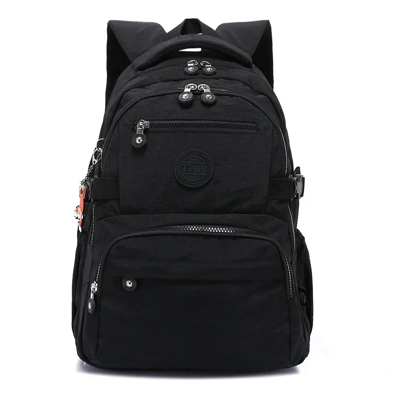 TEGAOTE Nylon A4 Waterproof Women Men School Backpack 15.6'' 14'' Laptop Lightweight Travel Bag Blue Green Black Red Pink M2303